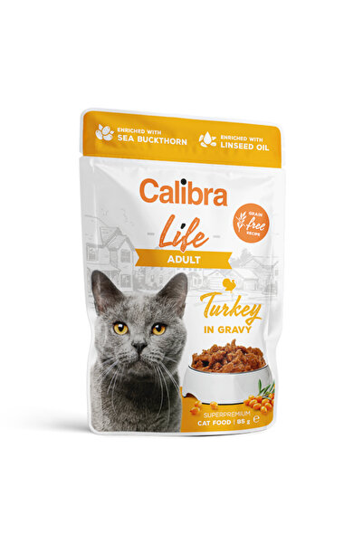 Brit Care Calibra Cat Life Pouch Ενήλικη Γαλοπούλα σε Σάλτσα 85 g