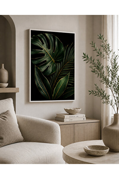 Miutic Print Studio Tablou Decorativ Tropical Black & Gold – Tablou Botanical...