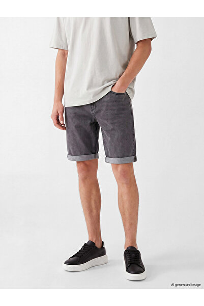 LC Waikiki Nevavm Regular Fit Men's Jean Shorts with Difference