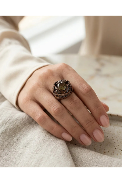 Dorvina Bronze Women's Ring Authentic Copper Jewelry Zultanite Stone Light Ca...