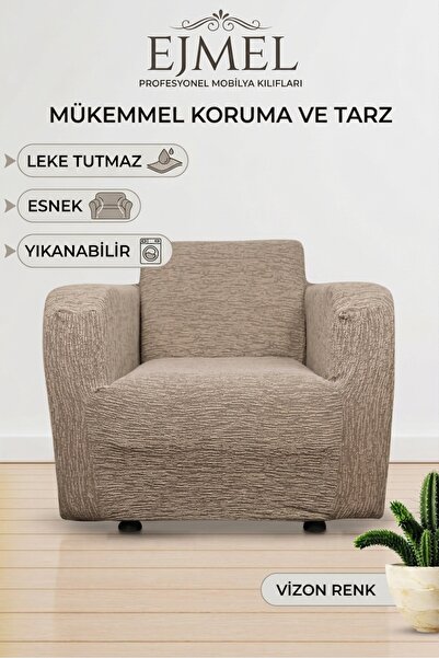 EJMEL Esnek Ve Leke Tutmaz Koltuk Kılıfı (Tekli Berjer Kılıfı) koltuk örtüsü ...