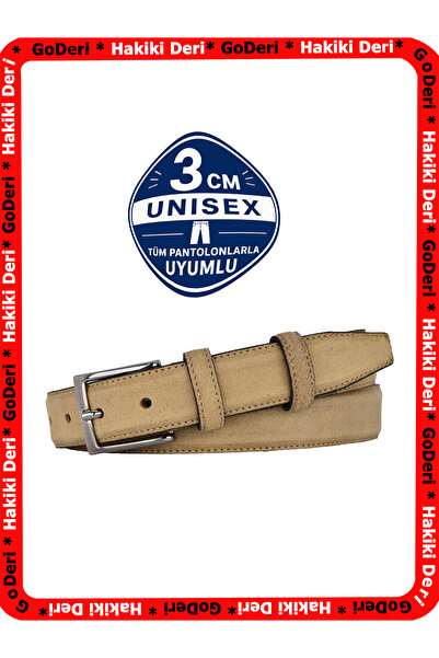 GoDeri 100% prava koža, bež mink antilop remen 3cm za muškarce, 3cm remen za ...