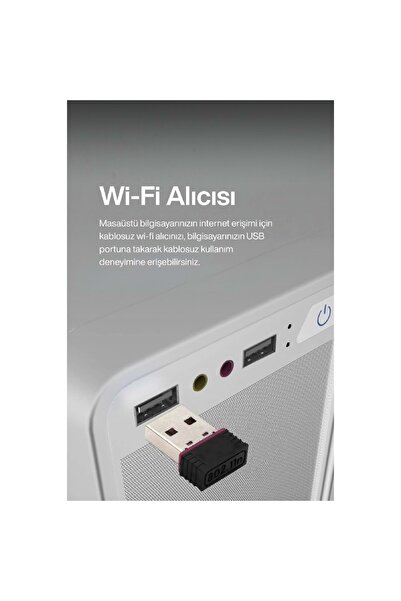 TEKNOTİMER Mini Wi-Fi Adaptör Kablosuz Alıcı 300 Mbps - USB 2.0