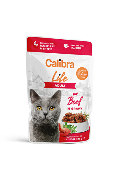 Brit Care Calibra Cat Life Pouch Adult Beef in Gravy 85 g