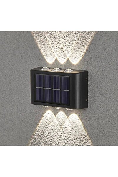RMSGRUP 2'li Solar Duvar Apliği 6 LED Güneş Enerjili Hareket Sensörlü Beyaz I...
