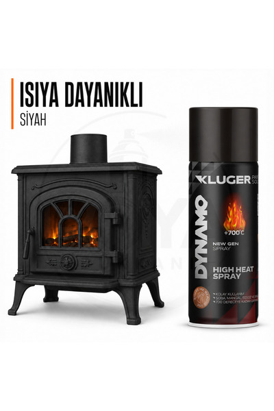 Kluger DYNAMO YÜKSEK ISIYA DAYANIKLI SPREY BOYA SİYAH 700° - SOBA BOYASI-EGZO...