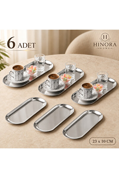 Hinora 6-Piece Coffee Presentation Tray Set 23X10 cm Metal Serving Presentati...