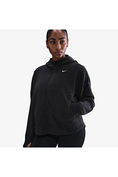 Nike One Therma-Fit Polar Kadın Siyah Kapüşonlu Hoodie