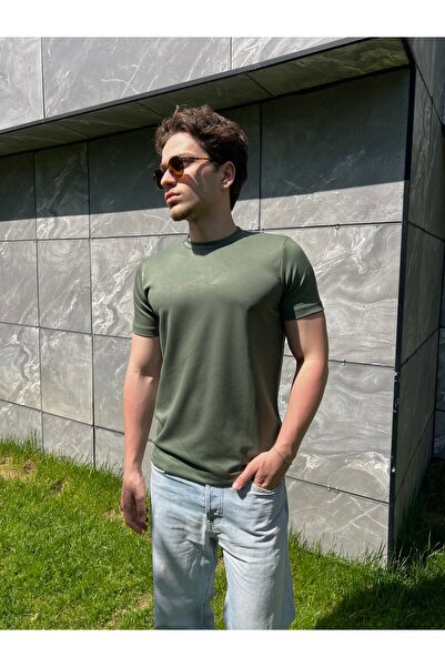 Restina Store Haki Yeşili Fitted Tshirt - Soft Touch Modern Fit