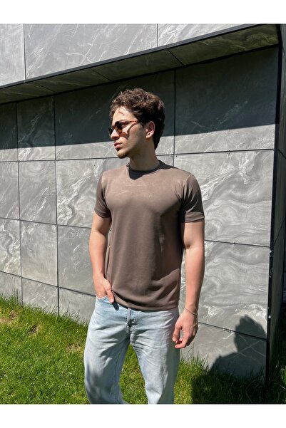 Kahverengi Fitted Tshirt - Soft Touch Modern Fit