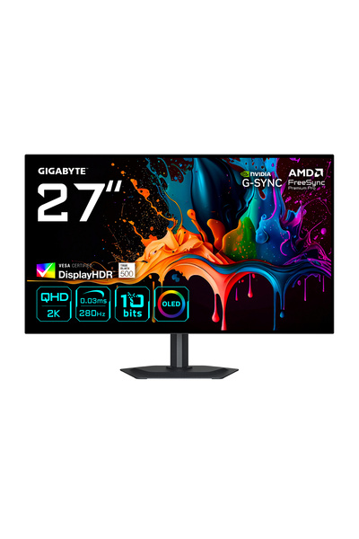 Gigabyte Gaming MO27Q28G 27 inch QHD WOLED 0.03 ms 280 Hz USB-C HDR G-Sync Co...