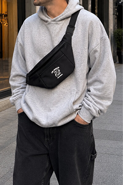 Generic Brand La Men's Casual Black Waist Bag