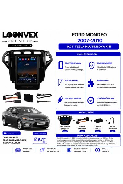 LOONVEX Premium – Ford Mondeo 2007-2010 9.71" Tesla Multimedia Frame + Socket...