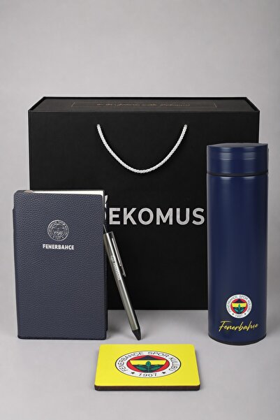 Fenerbahçe X Dekomus Special Boxed Licensed 500 ml Steel Flask, A6 Faux Leath...