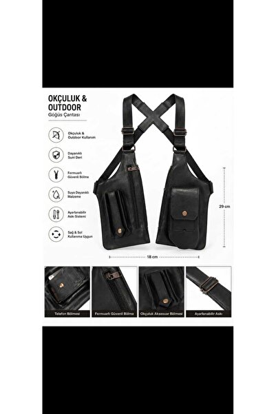 CERFF LEATHER CLUP Geantă de piept cu curea încrucișată, din piele vegană nea...