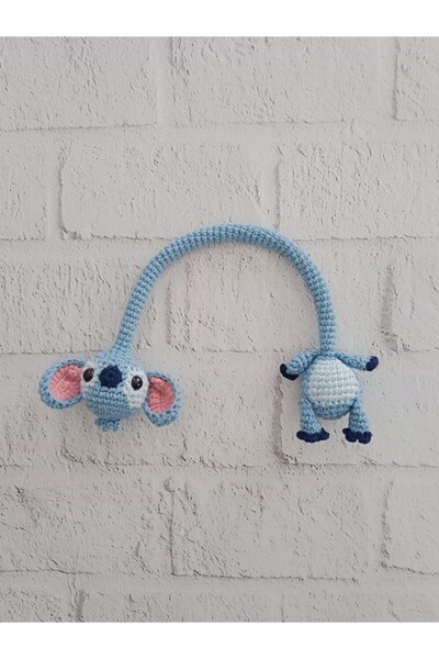 OYUNCAKPARK Sevimli Mavi Uzaylı Charm Direksiyon ve Çanta Süsü Amigurumi Orga...