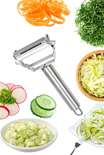 Shopura Julienne Peeler Stainless Steel Vegetable Fruit Peeler Dual Function ...