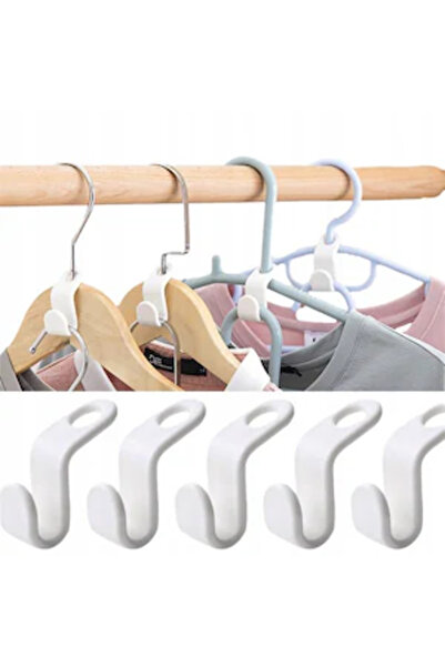 OEM Set of 5 hooks for connecting hangers efficiently, white in color and dur...