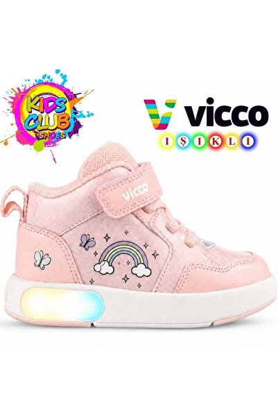 Vicco Şira Işıklı Boğazlı Ortopedik Çocuk Spor Ayakkabı PUDRA