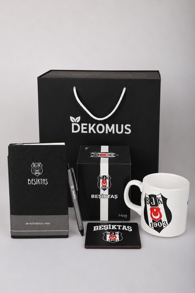 Beşiktaş Özel Kutulu Lisanslı A6 Suni Deri Bloknot&Tükenmez Kalem,Kupa,Kupa A...