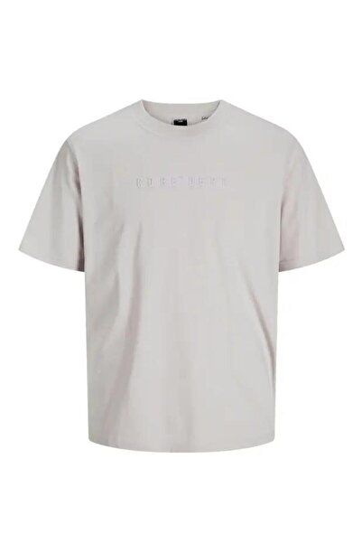 Jack & Jones Bej Erkek Normal Fit Logo Baskılı T-Shirt 12273070 JCORECHARGE M...