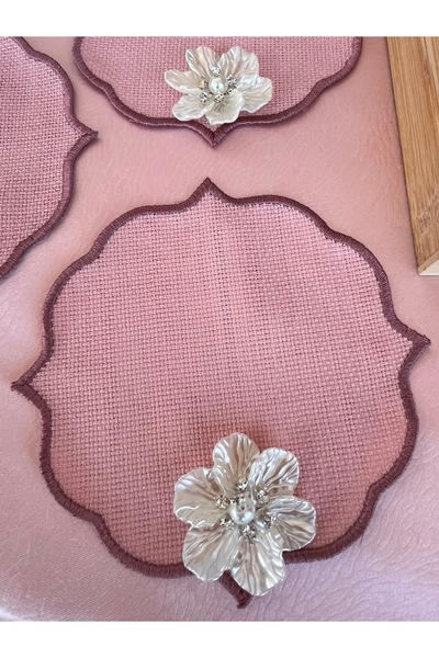 6’lı oval kahve yanı sunum peçetesi etuval Linen leke tutmaz kumaş