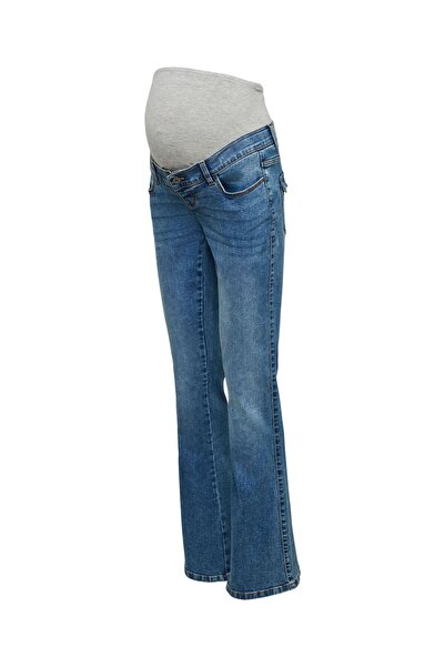 Mama Licious Umstandsjeans mit Schlag Ausgestellt Niedrige Taille Jeans