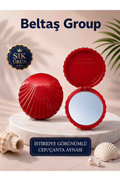 Beltaş Group İstiridye Görünümlü Cep Çanta Aynası Çanta İçi Küçük Ayna