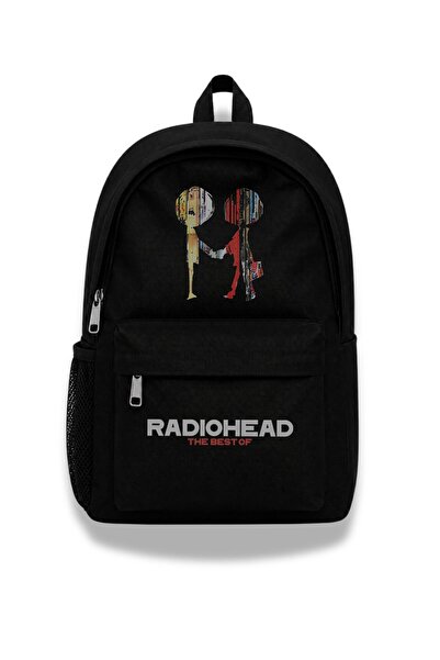 Fuddy Moda Rucsac unisex cu imprimeu Radiohead, geantă de școală cu tematică ...