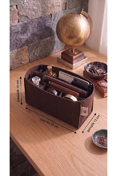 MARJİNAL W CLUB Six Compartment Clutch Cantali Organizer Dark Brown Color 28 X 15 X 12 Dimensions (Length X Height X Width)
