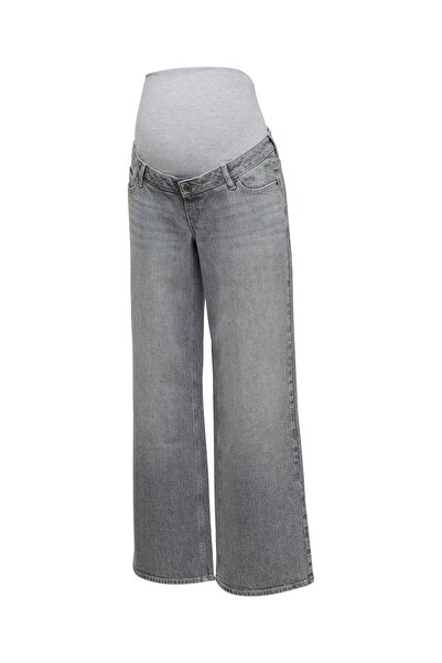 Mama Licious Umstandsjeans mit weitem Bein Weiter Beinschnitt Mittlere Taille...