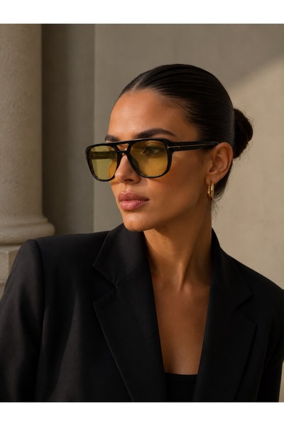 Mise Aksesuar Yellow Glasses Women's Sunglasses Uv400 Unisex