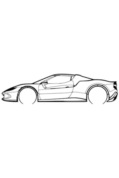 OEM Decorațiune Ferrari 296 GTB – Siluetă 3D, design auto minimalist