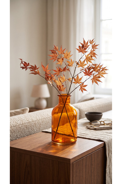 zezedesing Decorative Colored Glass Vase 15.5X9 cm – Flower Vase, Table Conso...