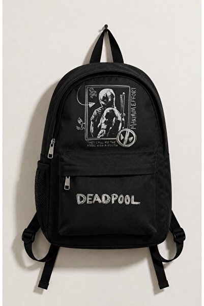 Fuddy Moda Rucsac unisex cu imprimeu Deadpool Maximum Effort, ghiozdan cu tem...