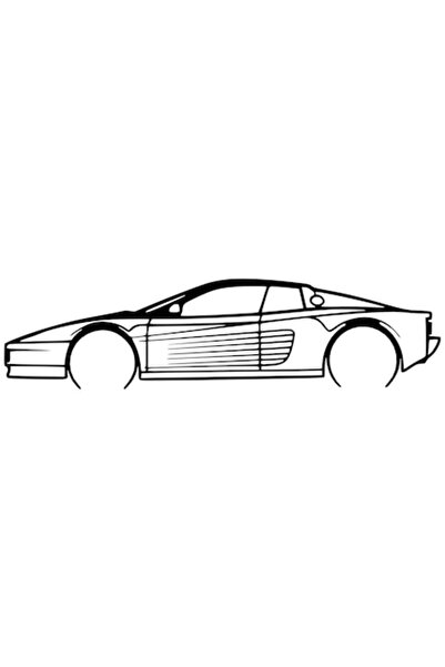 OEM Decorațiune Ferrari 512 TestaRossa – Siluetă 3D, design auto minimalist