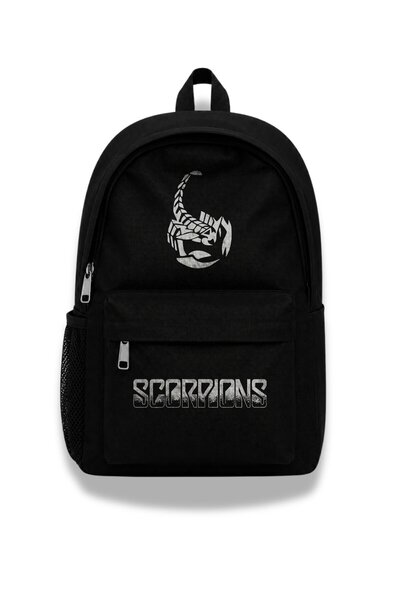 Fuddy Moda Unisex Scorpions Printed Backpack, Rock Band Themed School Bag