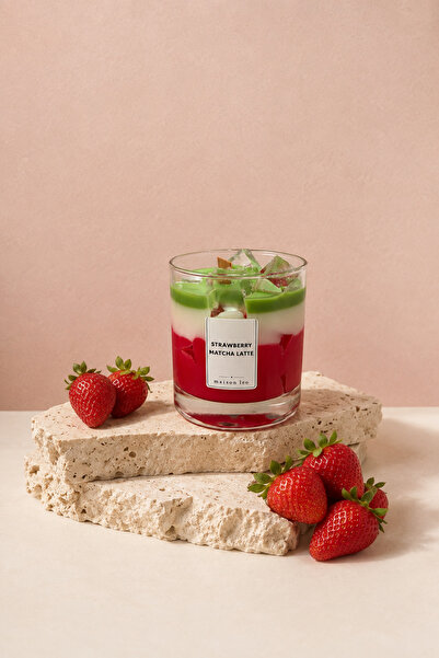 Genel Markalar strawberry matcha latte candle mum