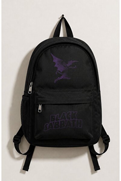 Fuddy Moda Unisex Black Sabbath Printed Backpack, Rock Band Themed School Bag