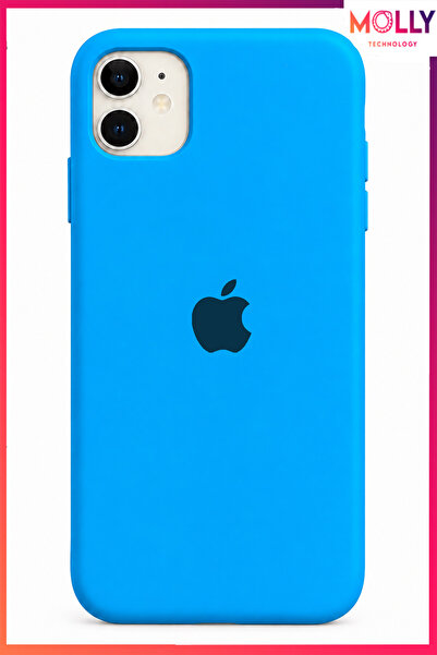 Molly iPhone 11 İçin Gökyüzü Mavisi Lansman Soft İçi Kadife Mat Silikon Kılıf