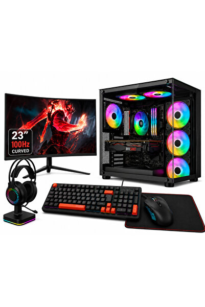 Zenix Gaming Zenix Pro Lite i5-6500 8GB Ram 128GB SSD 500GB HDD 24" Kavisli M...