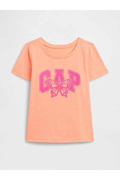 GAP Kız Bebek Turuncu Logo T-Shirt
