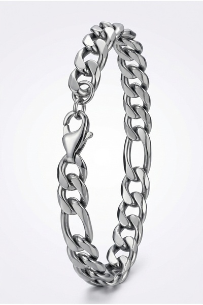 SEVMİNE Apex Chain Bracelet – Men's 316L Steel Figaro Chain Bracelet 20cm