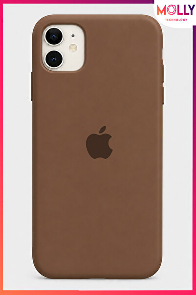 Molly iPhone 11 İçin Çikolata Lansman Soft İçi Kadife Mat Silikon Kılıf