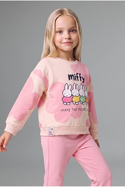 DeFacto Miffy Printed Sweatshirt Top Spanish Style Trousers Bottom 2-Piece Se...