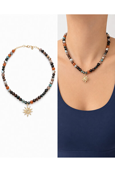 Arsaley Collection قلادة نسائية مخططة من سول شارم ذات ألوان مختلطة للصيف