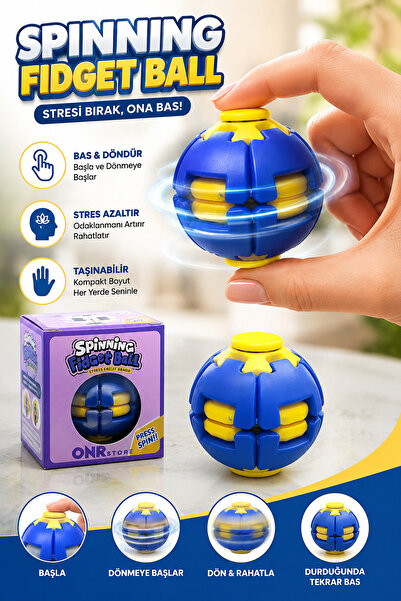 ONRSTORE Spinning Fidget Ball Basmalı Dönen Stres Topu El Egzersiz ve Rahatla...