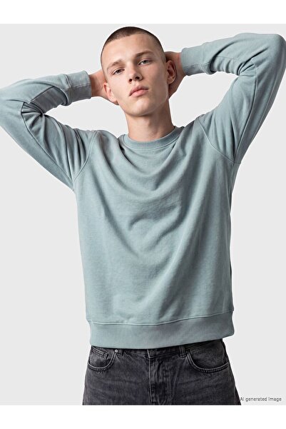 LC Waikiki Xside green crew neck men's thick sweatshirt