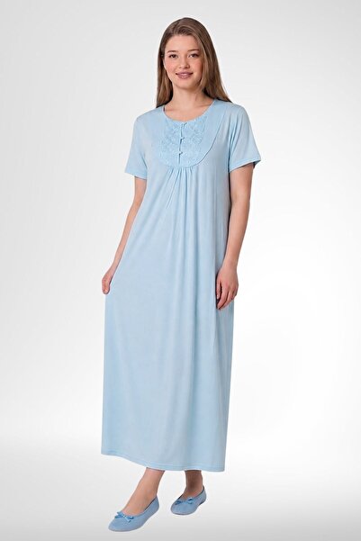 Mecit Pijama Mecit 6029 Blue Plus Size Women's Nightgown