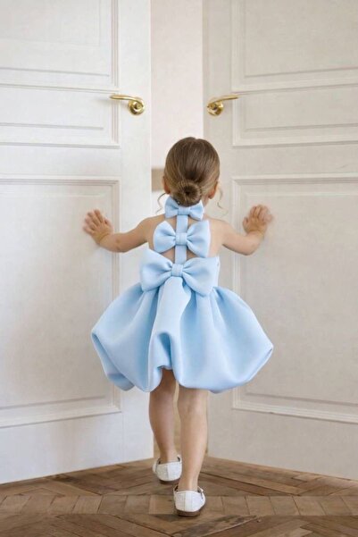 tunay moda Bow Detailed Dress Graduation, Eid, Party, Prom Girl Children's Ba...